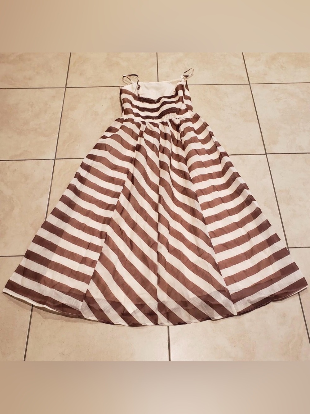 Commense Striped Organza Cami Maxi Dress - Picture 3 of 7